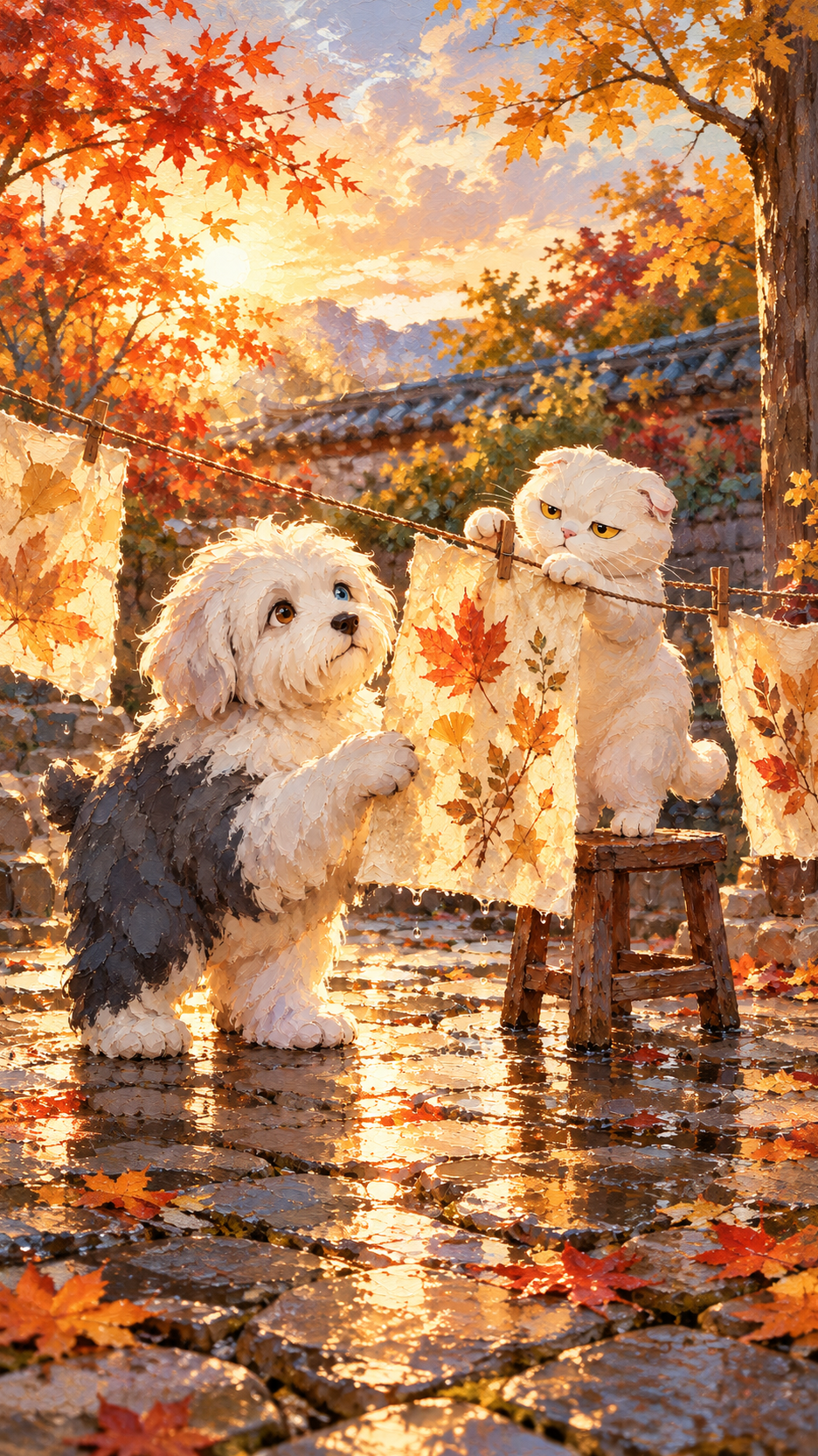 오둥이 하루 오전 모바일 배경 엽서 샘플